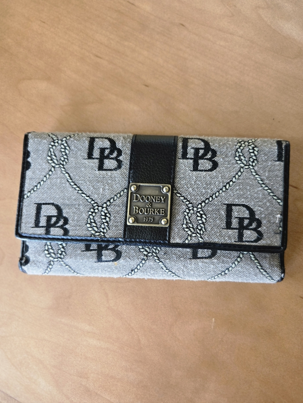 Dooney & Bourke Gray and Black Wallet & Checkbook